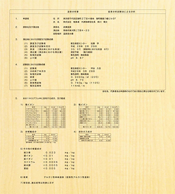 温泉分析書