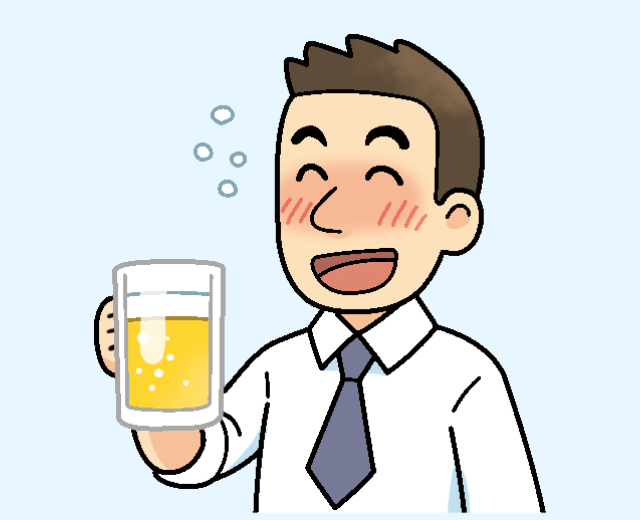 お酒を飲んだ人